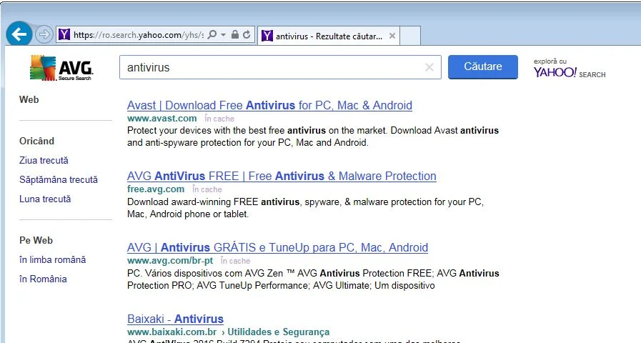 Remove Mysearch.Avg.com redirect (Virus Removal Guide) 1 mysearch.avg.com Yahoo Search