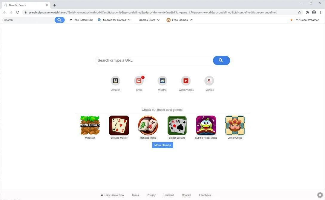 Remove Play Game Now browser hijacker (Virus Removal Guide) 1 Image: Chrome browser is redirected to Play Game Now