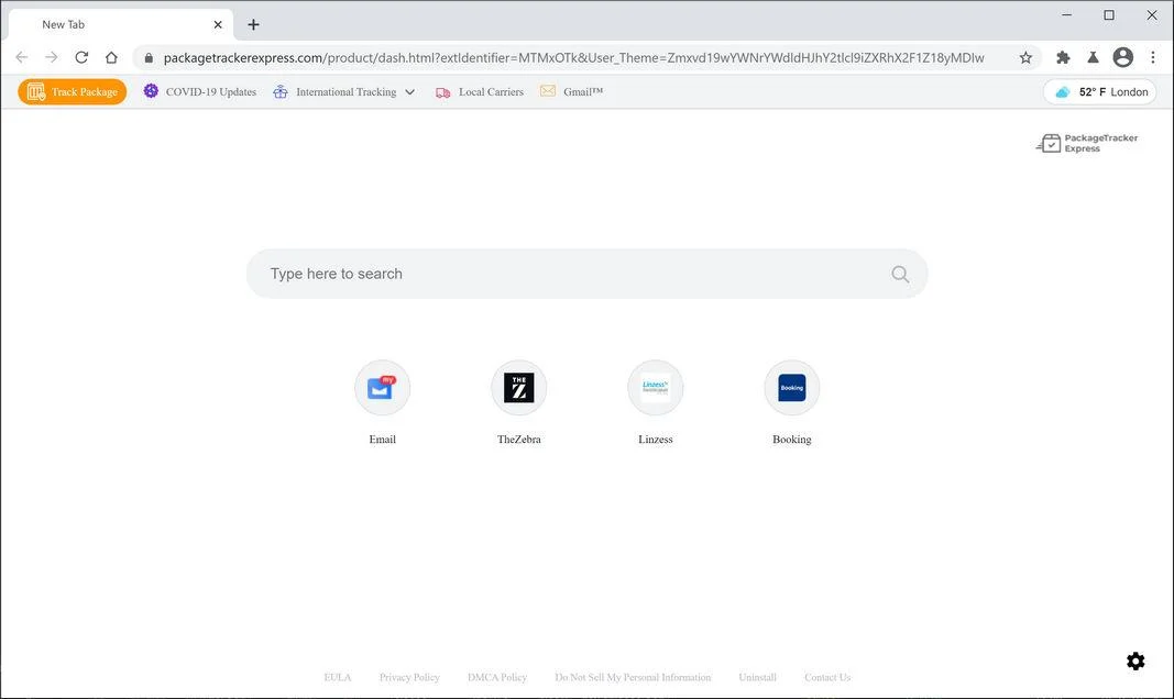 Remove Package Tracker Express BETA EXTENSION (Virus Removal Guide) 1 Image: Chrome browser is redirected to Package Tracker Express BETA EXTENSION
