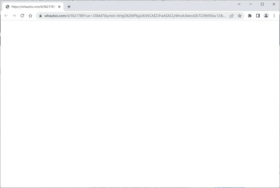 Image: Chrome browser is redirected to the Whautsis.com site