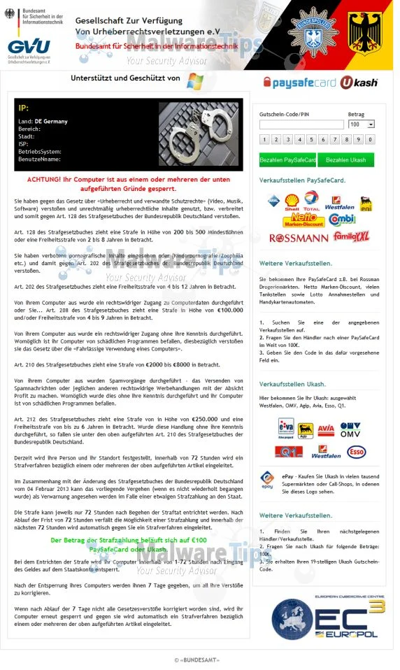 [Image: Gesellschaft zur Verfolgung von Urheberrechtsverletzungen virus]