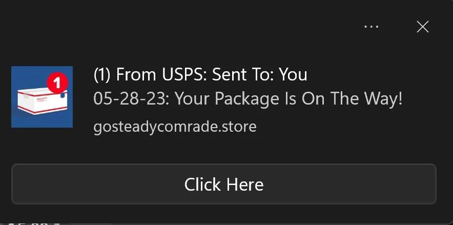 USPS Pop-ups scam