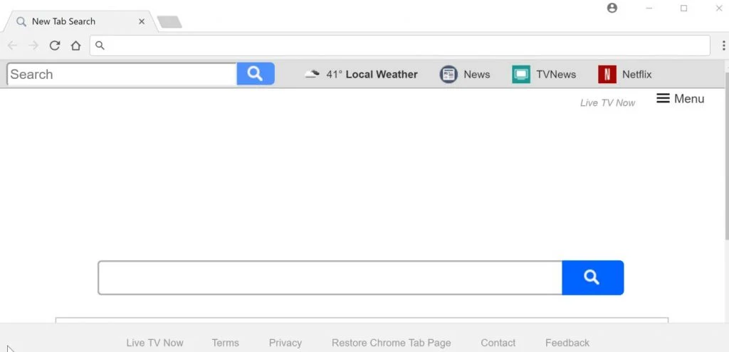 Live TV Now New Tab search