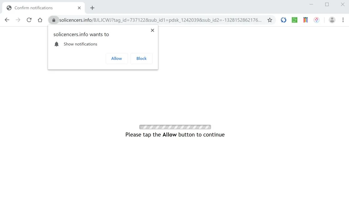 How to remove Solicencers.info pop-up ads (Virus Removal Guide) 1 Image: Chrome browser is redirected to Solicencers.info