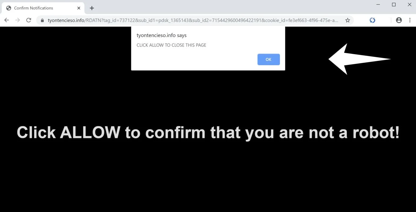How to remove Tyontencieso.info pop-up ads (Virus Removal Guide) 1 Image: Chrome browser is redirected to Tyontencieso.info