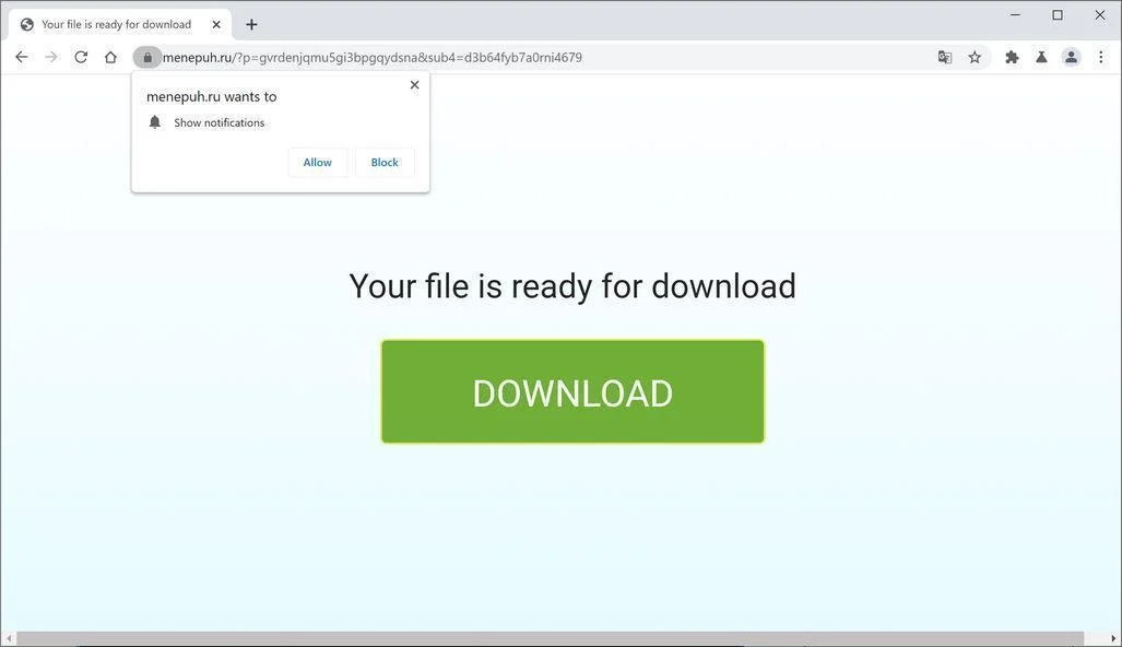 Remove Menepuh.ru pop-up ads (Virus Removal Guide) 1 Image: Chrome browser is redirected to Menepuh.ru