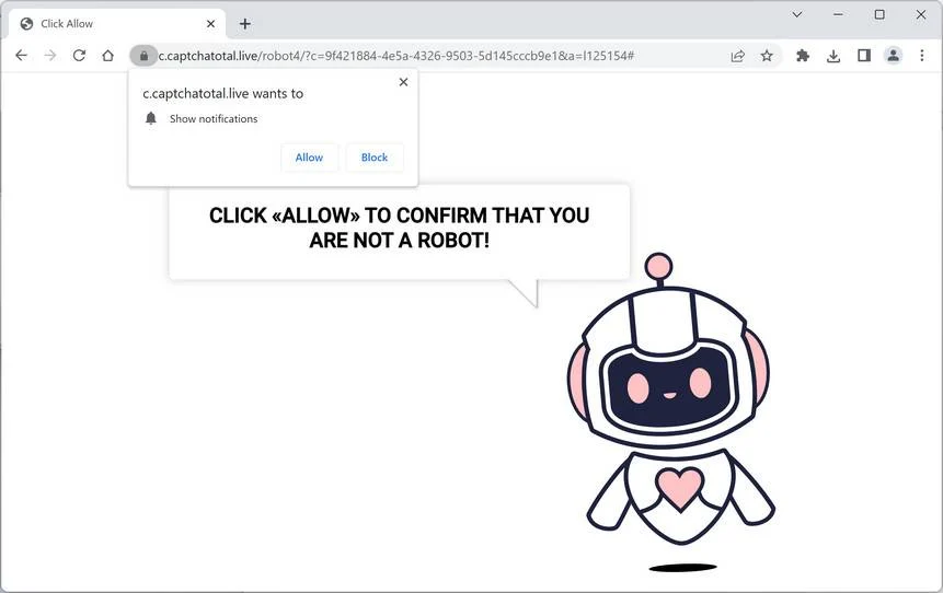 Remove CaptchaTotal.Live Ads (Virus Removal Guide) 1 Image: Captchatotal.live Ads
