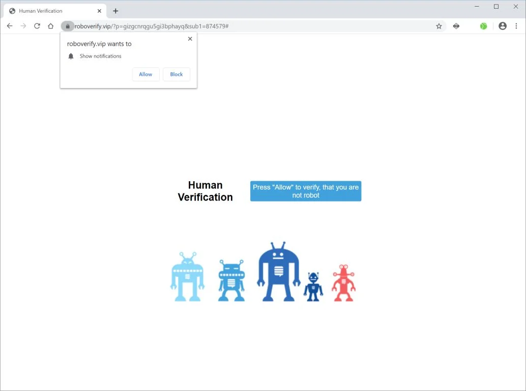 Remove Roboverify.vip pop-up ads (Virus Removal Guide) 1 Image: Chrome browser is redirected to Roboverify.vip