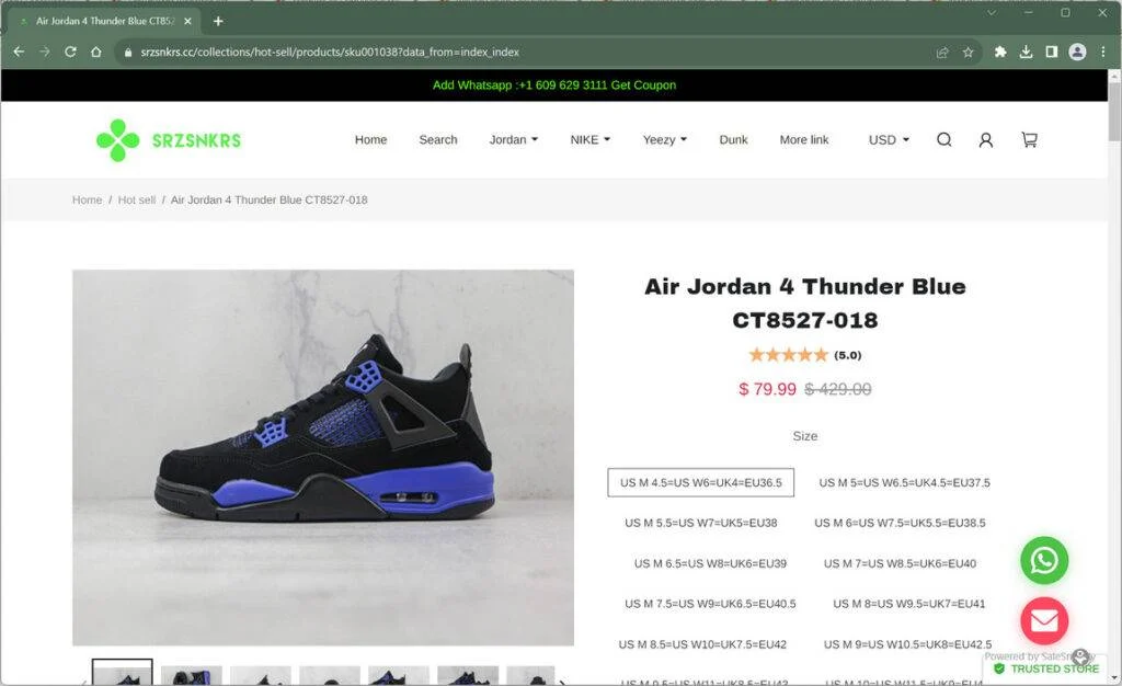 Srzsnkrs.cc Scam Report: Don't Be a Victim of This Store 1 srzsnkrs.cc airjordan trendmicro
