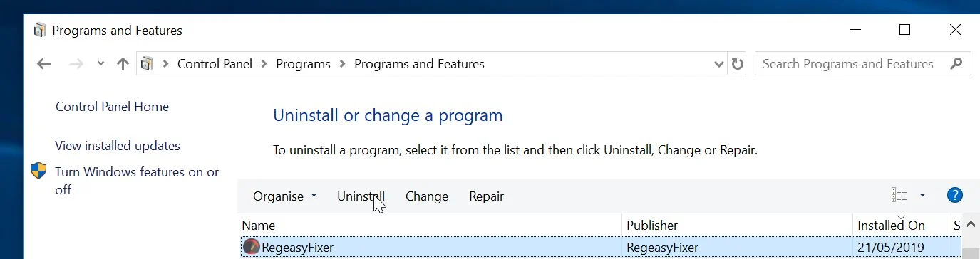 How to remove RegEasyFixer adware (Virus Removal Guide) 5 Uninstall RegEasyFixer
