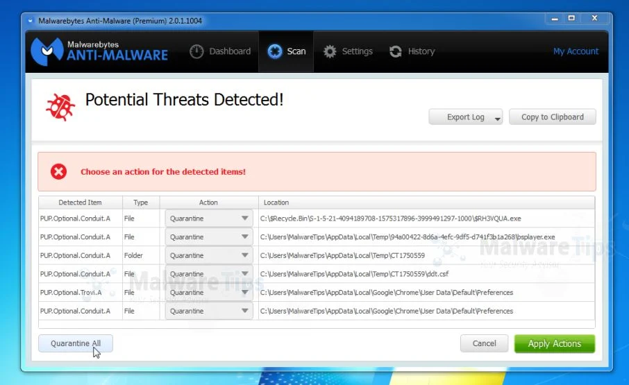 [Image: PUP.Optional.Trovi.A virus]