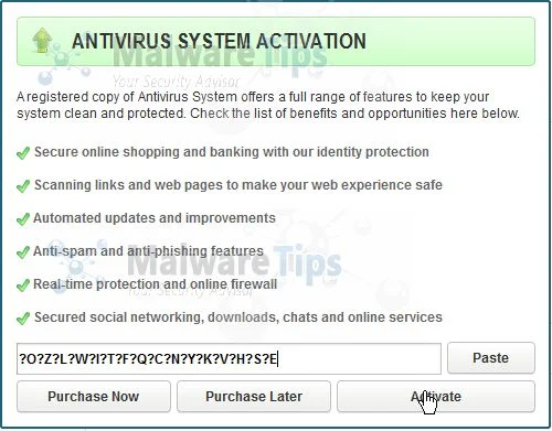 Antivirus System Activation Code Antivirus System Key