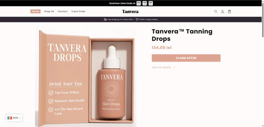 Tanvera.shop scam