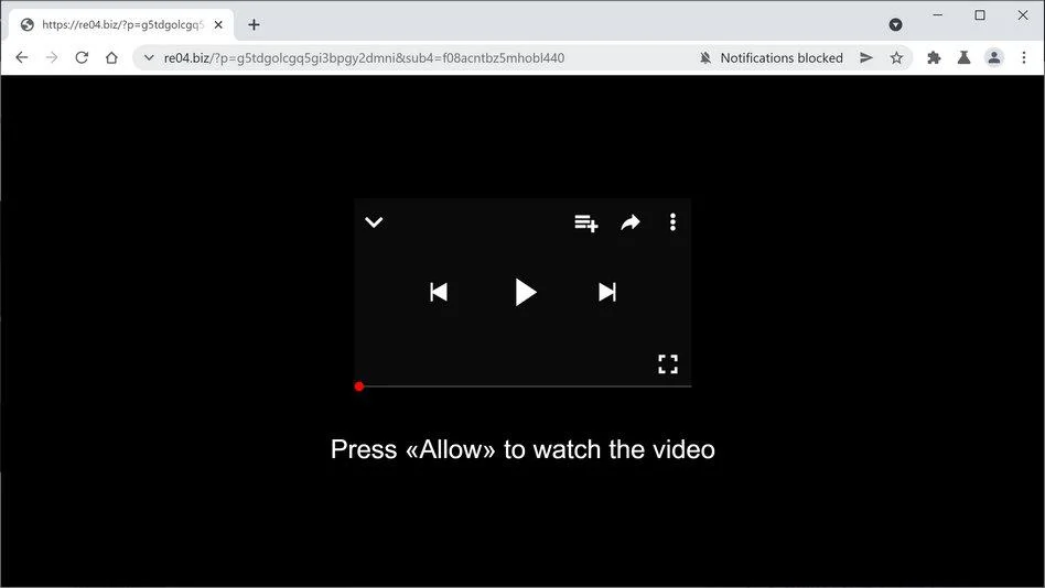 Remove Re04.biz pop-up ads (Virus Removal Guide) 1 Image: Chrome browser is redirected to Re04.biz