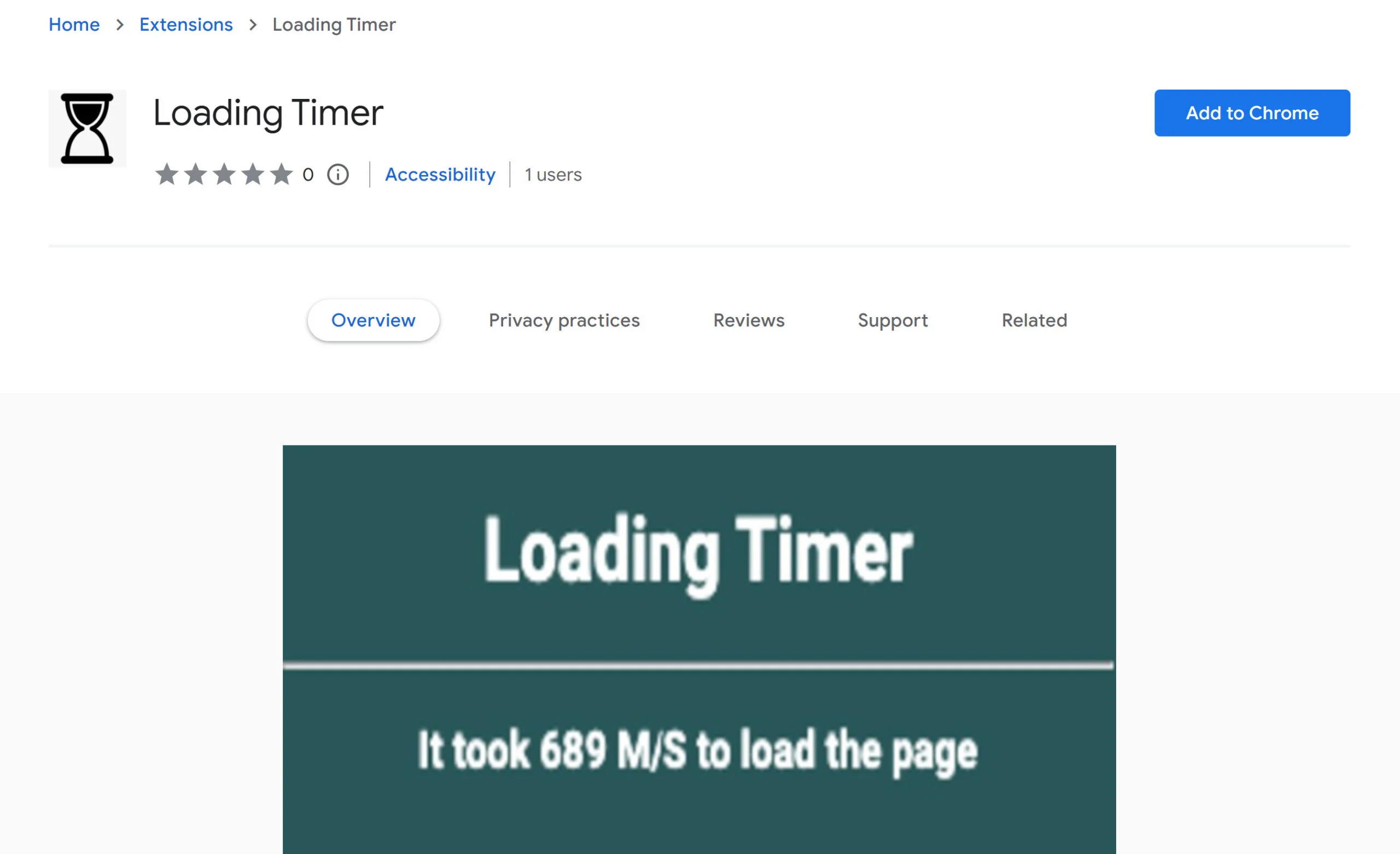 Image: Loading Timer Chrome Extension