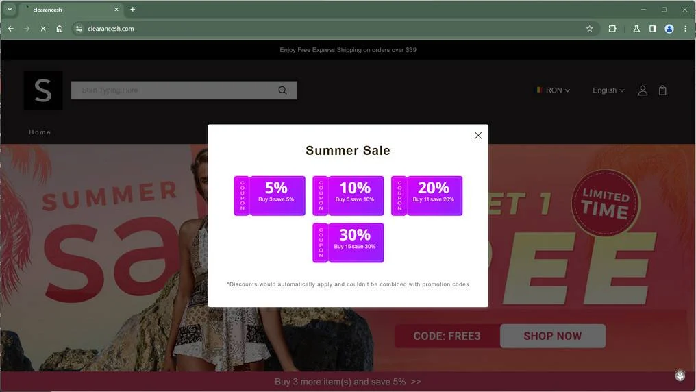 Clearancesh.com Scam