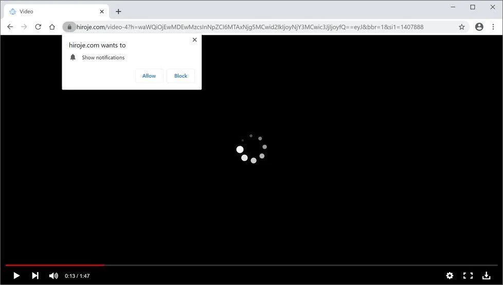 Remove Hiroje.com pop-up ads (Virus Removal Guide) 1 Image: Chrome browser is redirected to Hiroje.com