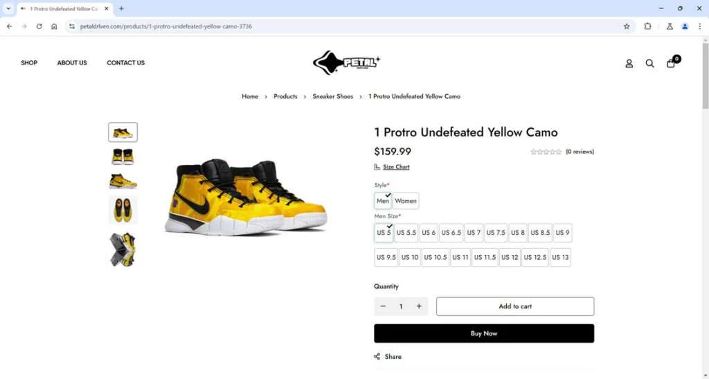Petal Driven Scam Store: Don't Buy Air Jordans from Here! 1 Petal Driven Scam