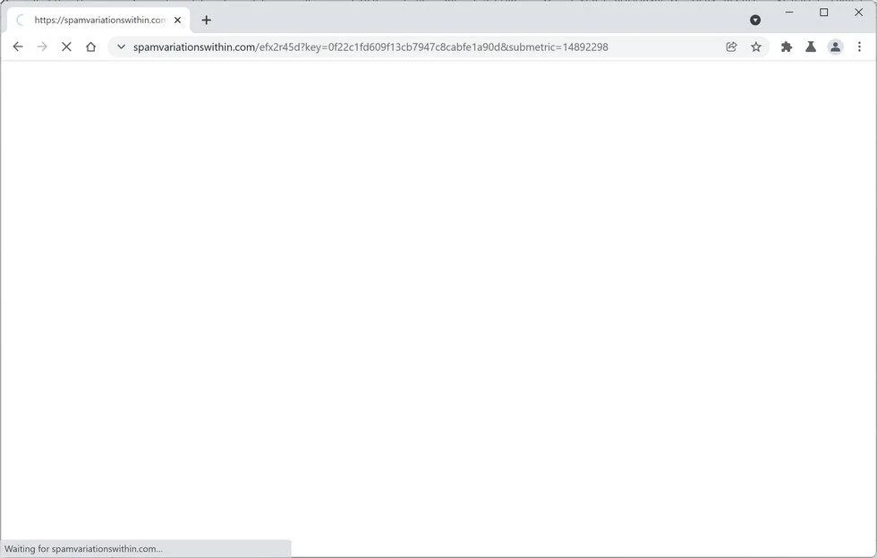 Remove Spamvariationswithin.com redirect (Virus Removal Guide) 1 Image: Chrome browser is redirected to Spamvariationswithin.com