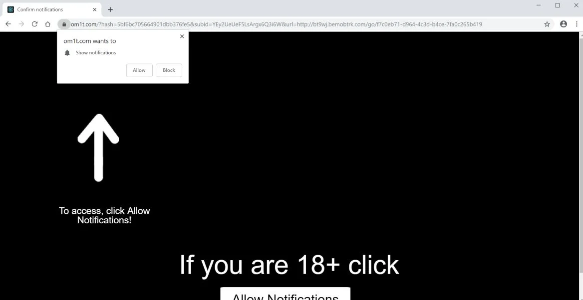 How to remove Om1t.com pop-up ads (Virus Removal Guide) 1 om1t.com pop-up scam
