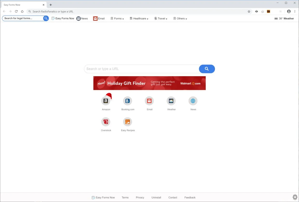 Image: Chrome browser is redirected to Easy Forms Now