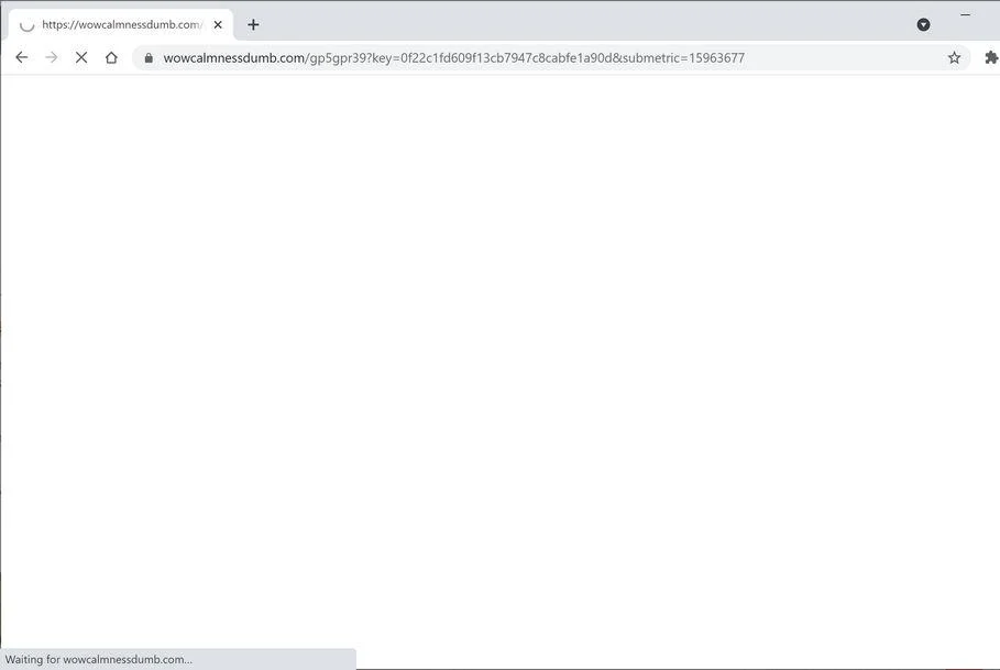 Remove Wowcalmnessdumb.com redirect (Virus Removal Guide) 1 Image: Chrome browser is redirected to Wowcalmnessdumb.com