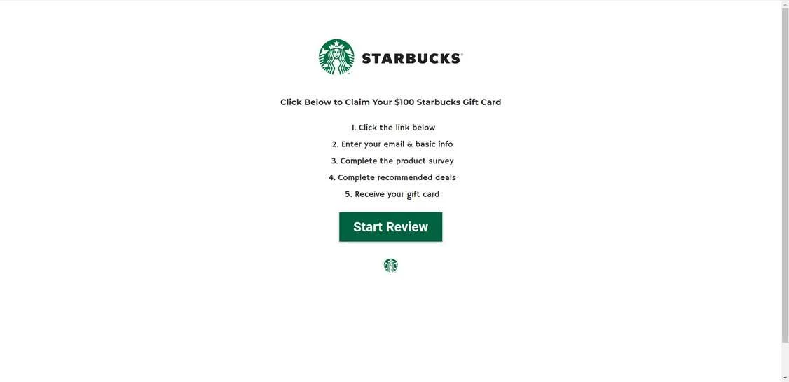 sbux100.com scam