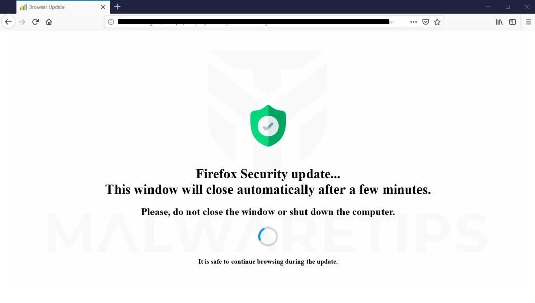 Firefox Security Update CPU Miner Scam