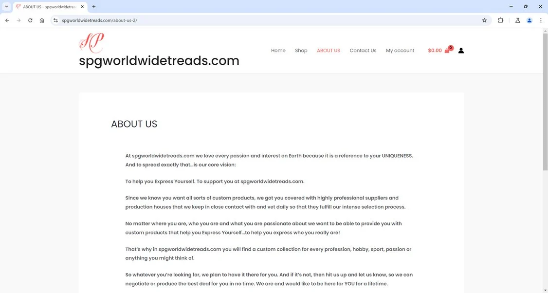Spgworldwidetreads.com Scam Store: What You Need To Know 1 Spgworldwidetreads.com scam