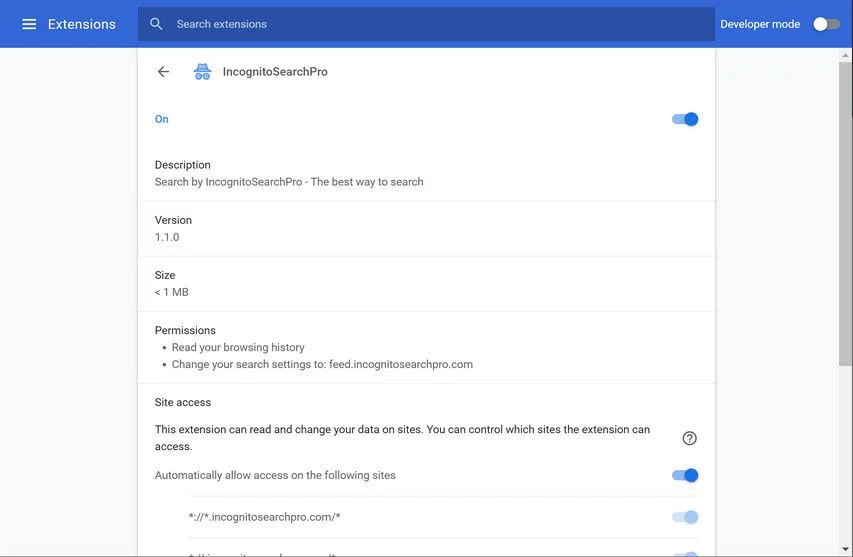Remove IncognitoSearchPro Search redirect (Virus Removal Guide) 1 Image: Chrome browser is redirected to IncognitoSearchPro Search