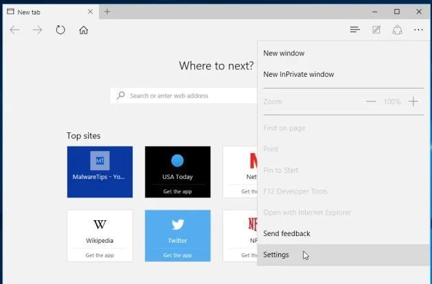 Microsoft Edge Settings