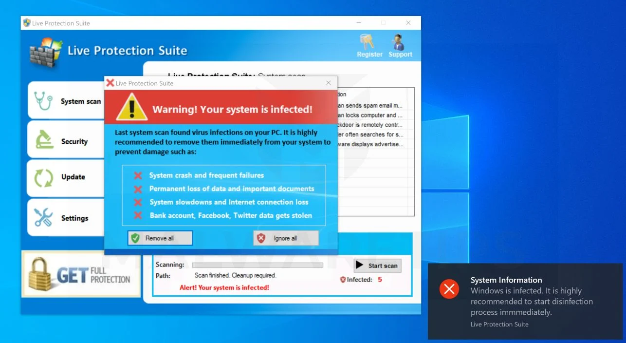 How to remove Live Protection Suite (Virus Removal Guide) 1 Image: Live Protection Suite