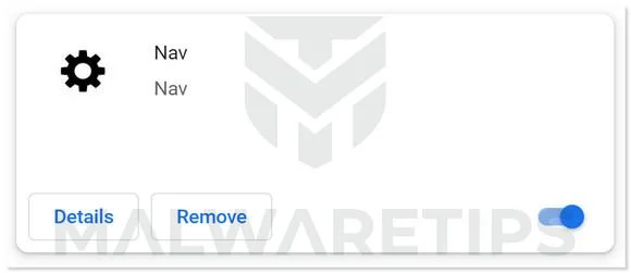 How To Remove "NAV" Browser Extension Virus 1 Image: NAV Chrome extension