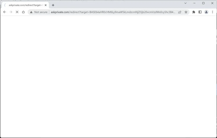 Image: Askprivate.com browser redirect