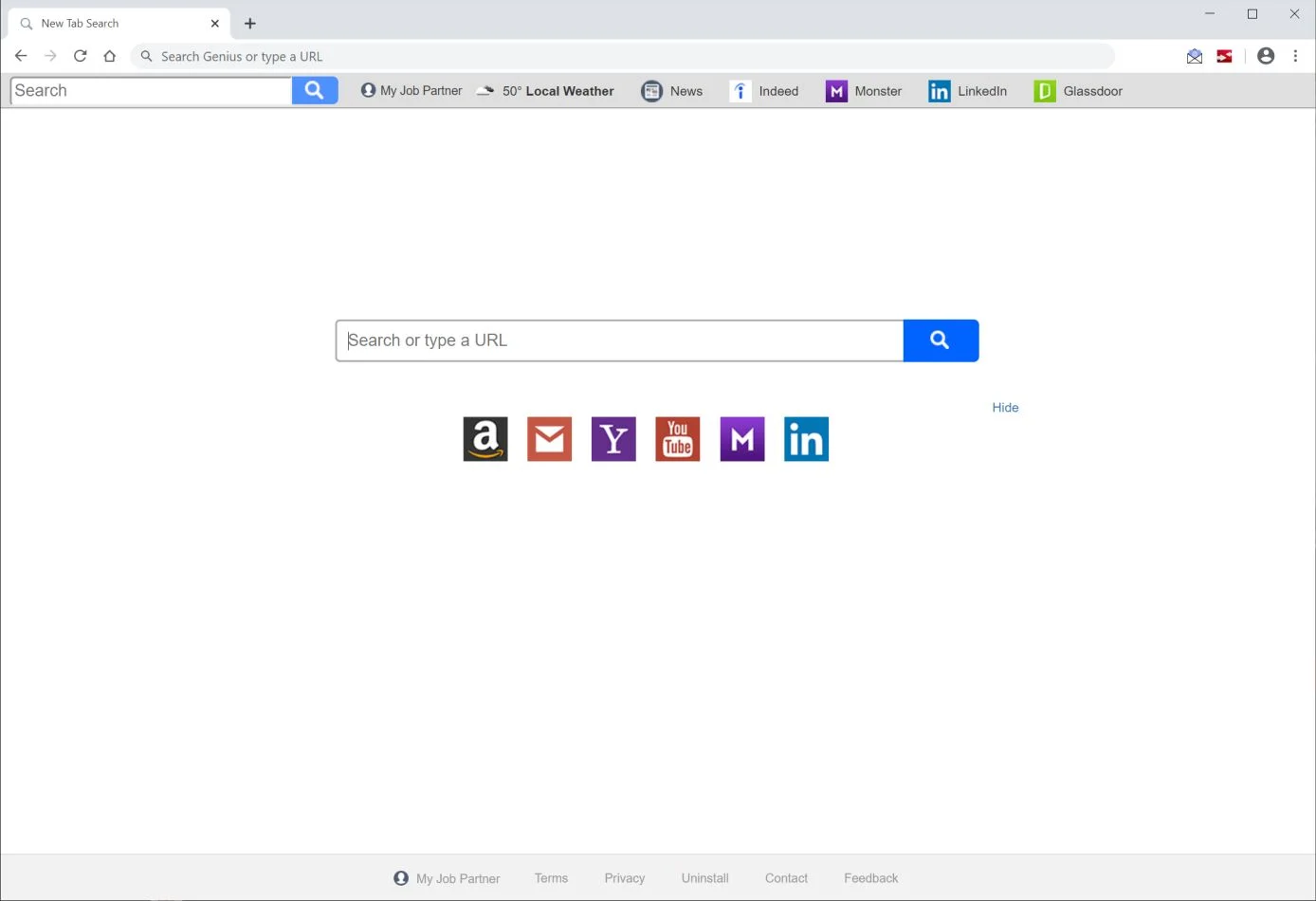 Image: Chrome browser is redirected to My Job Partner