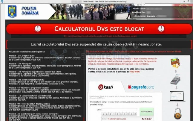CALCULATORUL DVS ESTE BLOCAT VIRUS
