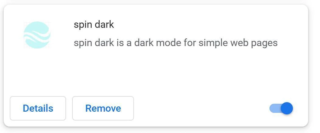 Image: Spin Dark Chrome extension