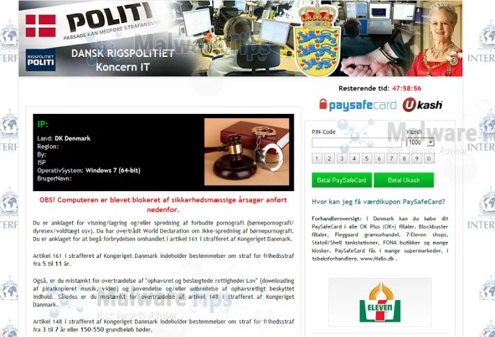 [Image: Dansk Rigspolitiet Ukash virus]