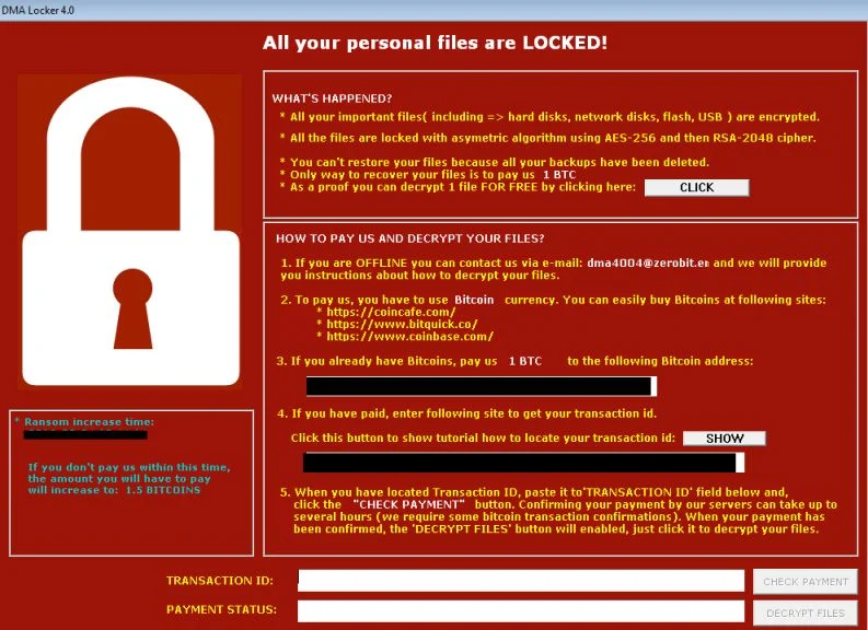 DMA Locker 4.0 virus
