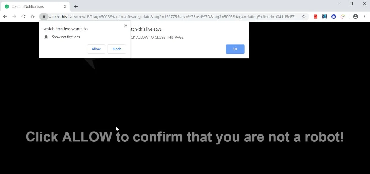 How to remove Watch-this.live pop-up ads (Virus Removal Guide) 1 Image: Chrome browser is redirected to the Watch-this.live site