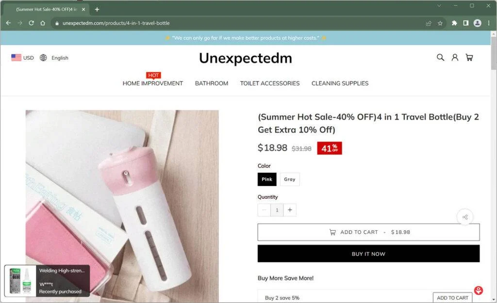 Unexpectedm.com Review: Why You Shouldn't Shop at This Site 1 unexpectedm.com china nocompany trendmicro