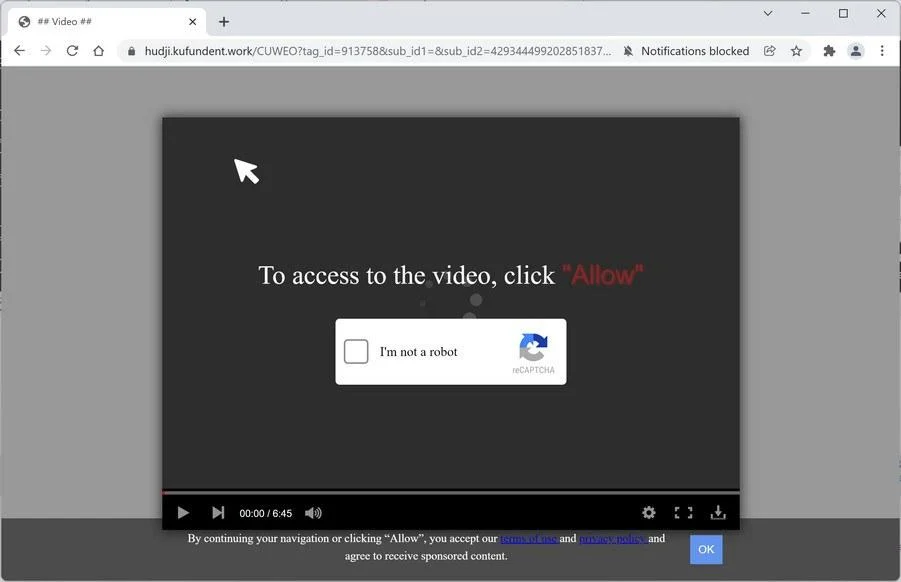 How to Remove Kufundent.work Pop-up Ads (Virus Removal Guide) 1 Image: Chrome browser is redirected to Kufundent.work