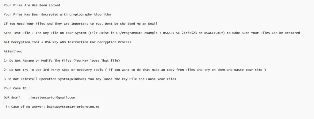 Image: MrWhite ransomware