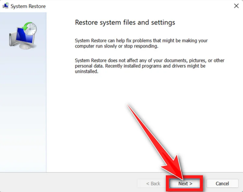 Restore Step 3
