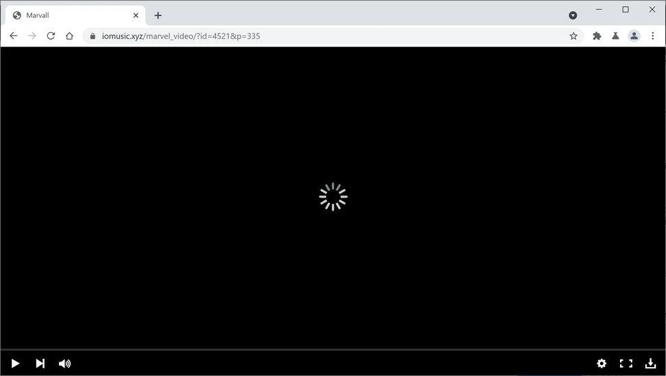 Image: Chrome browser is redirected to Iomusic.xyz
