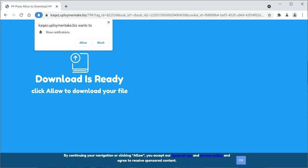 Remove Uploymentake.biz pop-up ads (Virus Removal Guide) 1 Image: Chrome browser is redirected to Uploymentake.biz