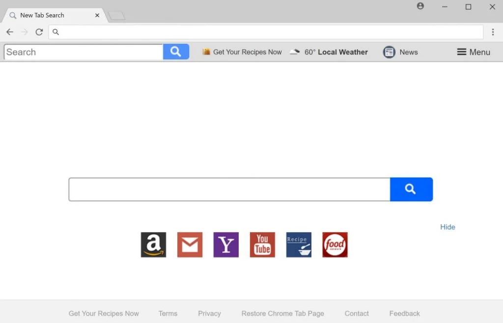 Get Your Recipes Now New Tab Search redirect