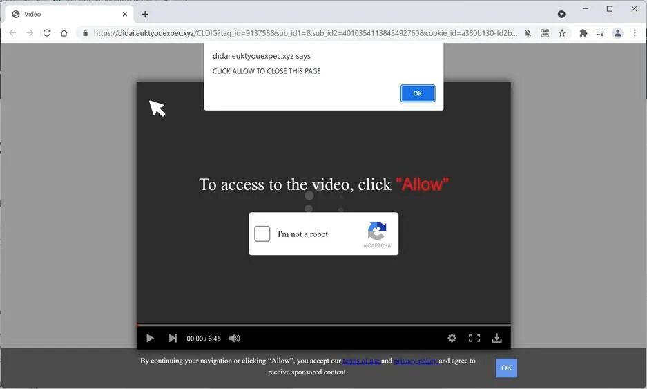 Remove Euktyouexpec.xyz pop-up ads (Virus Removal Guide) 1 Image: Chrome browser is redirected to Euktyouexpec.xyz