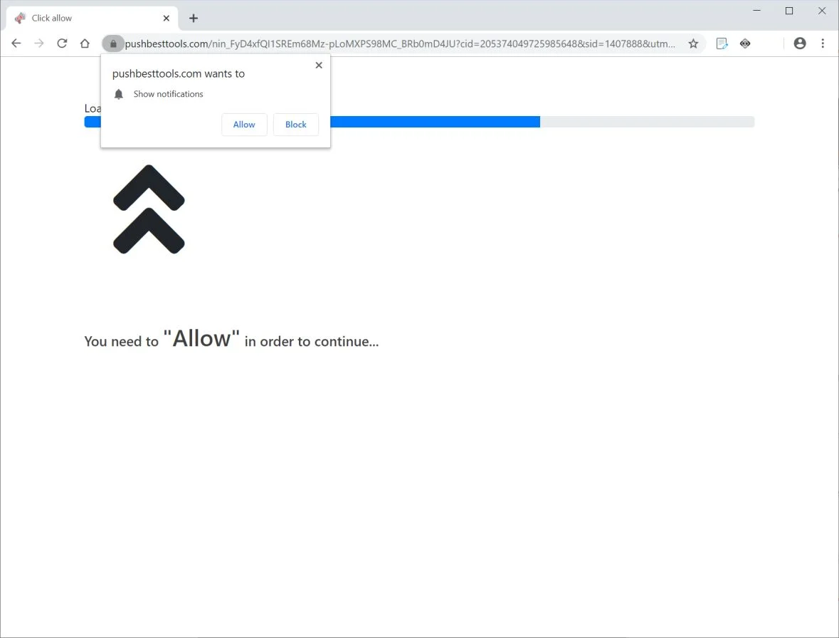 How to remove Pushbesttools.com pop-up ads (Virus Removal Guide) 1 Image: Chrome browser is redirected to Pushbesttools.com