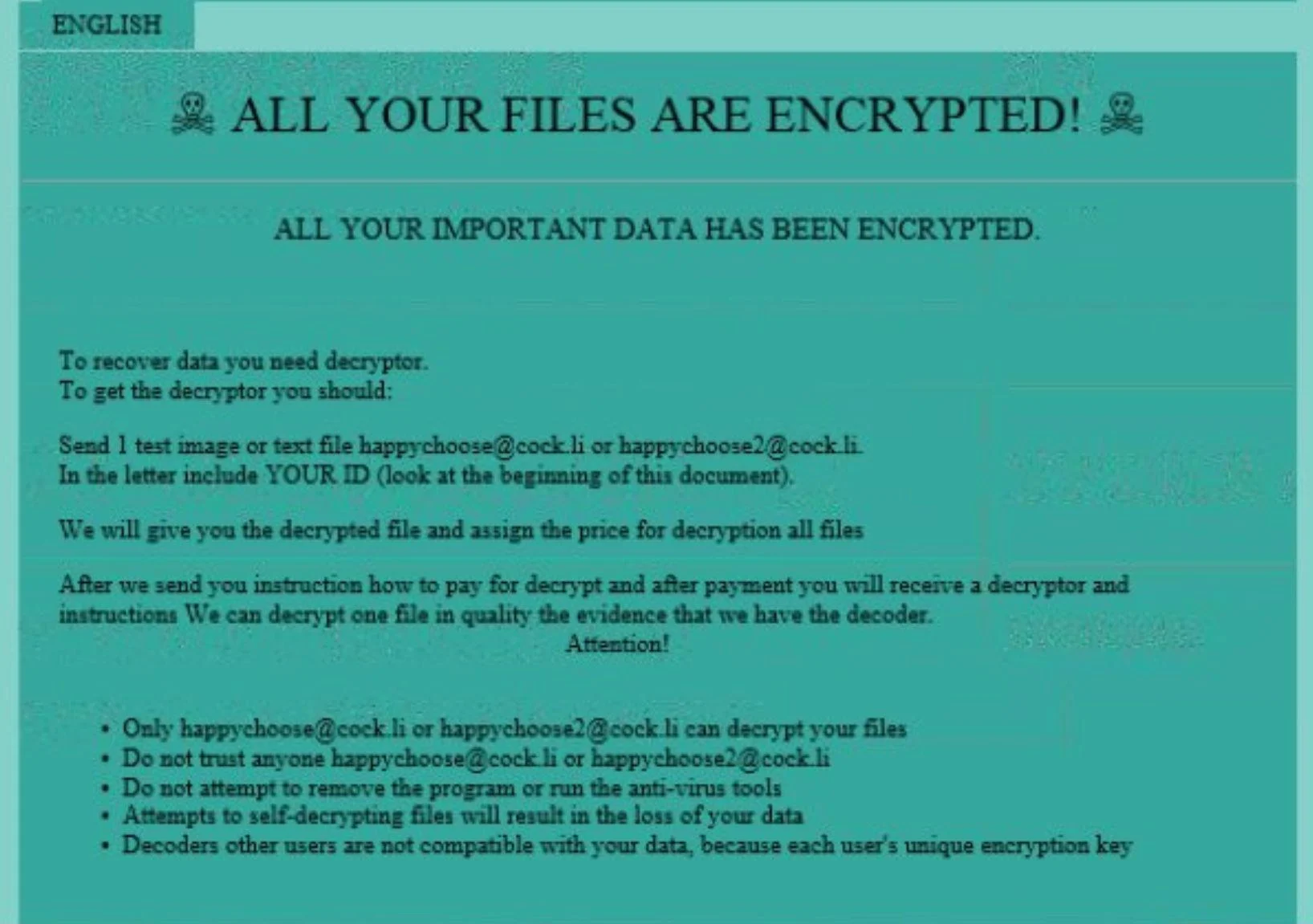Image: Happychoose ransomware